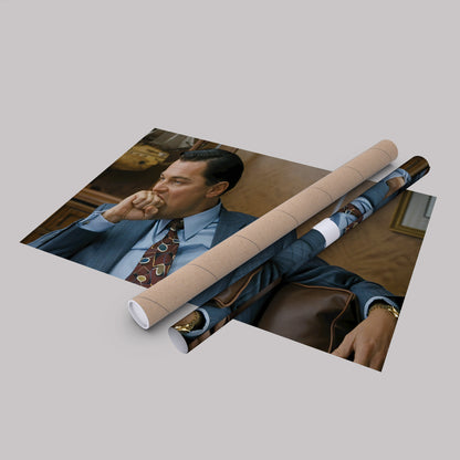 The Wolf of Wall Street Leo Fist Bite Canvas Wall Art – Iconic Movie Scene Decor