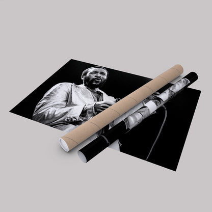 Marvin Gaye Black and White Canvas Art – Soul Singer Poster Wall Decor