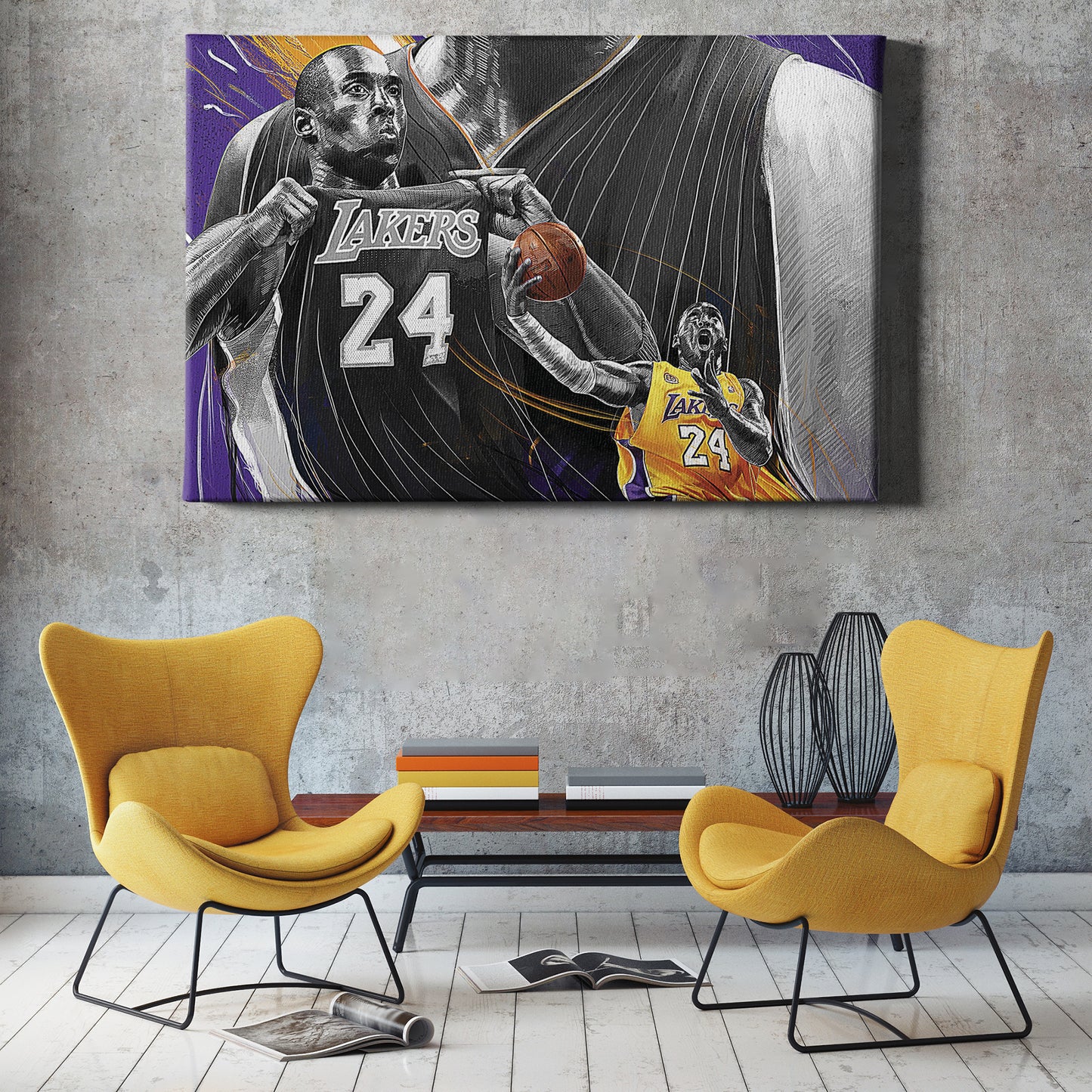 Kobe Bryant Lakers Poster The King Canvas Poster Wall Art Print Home Decor Framed Art