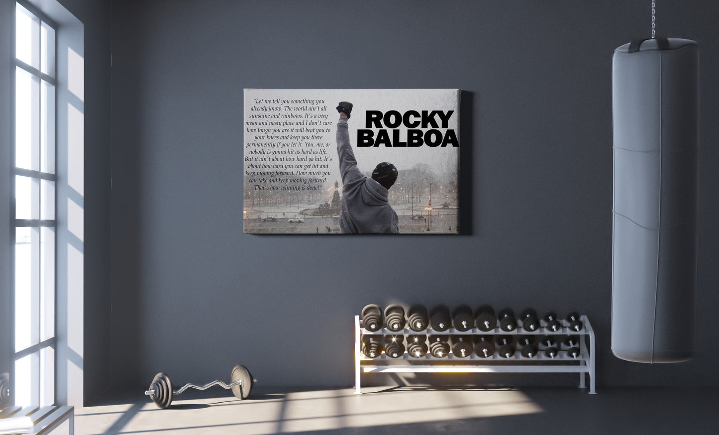 Rocky Balboa Motivational Quote Poster Movie Boxing Canvas Wall Art Home Decor Framed Art