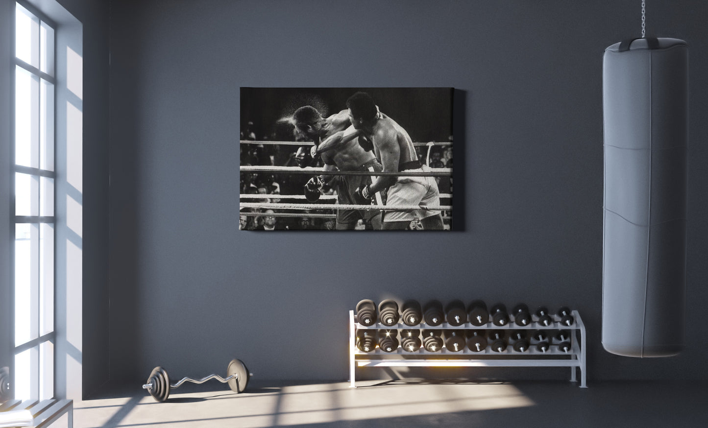 Muhammad Ali Joe Frazier Boxing Canvas Wall Art Home Decor Framed Art