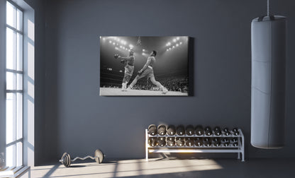 Muhammed Ali Poster Boxing Knockout Black and White Canvas Wall Art Home Decor Framed Art