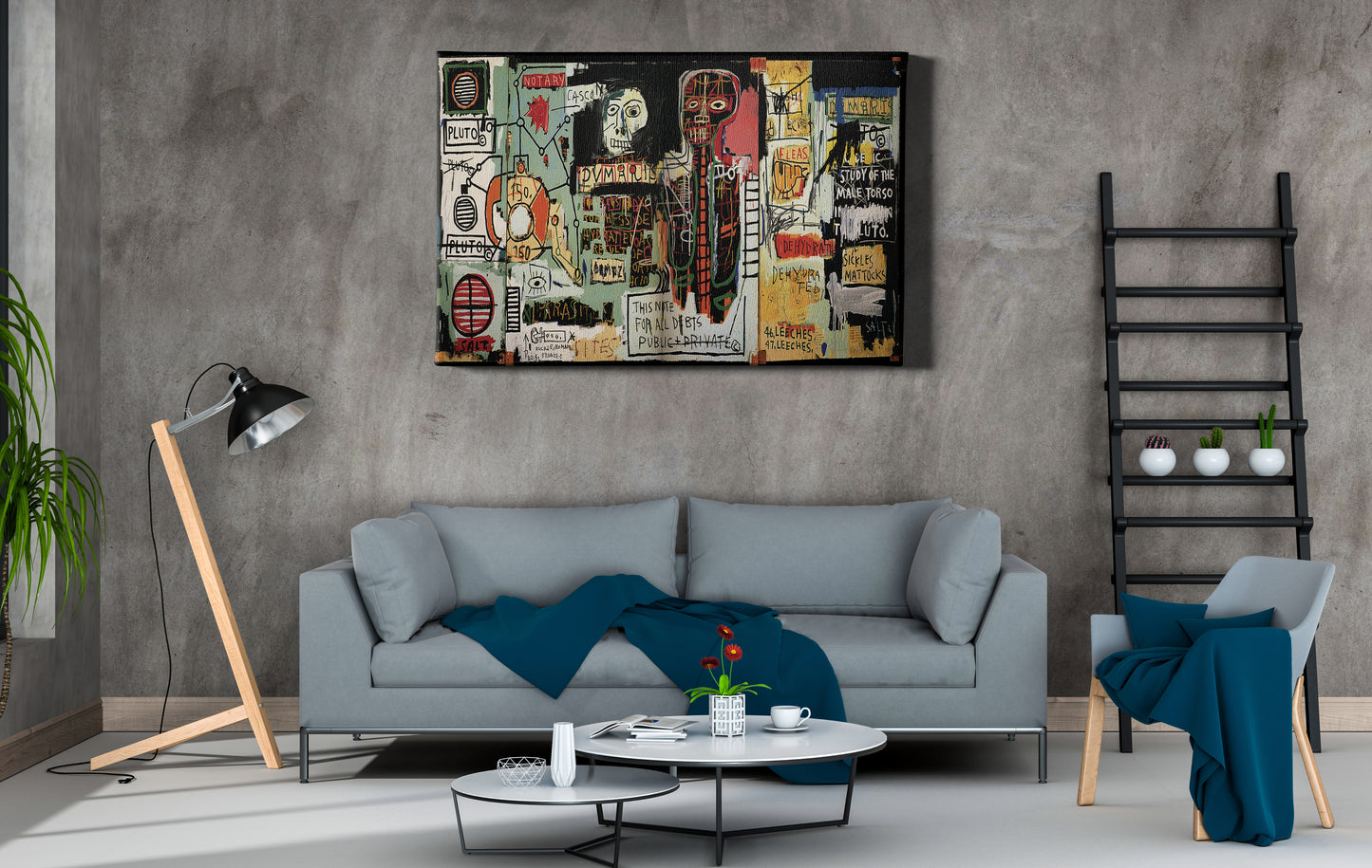 Notary by Jean-Michel Basquiat Abstract Poster Canvas Wall Art Home Decor Framed Art