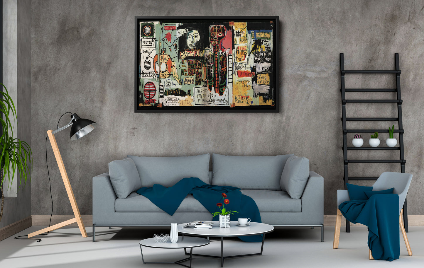 Notary by Jean-Michel Basquiat Abstract Poster Canvas Wall Art Home Decor Framed Art
