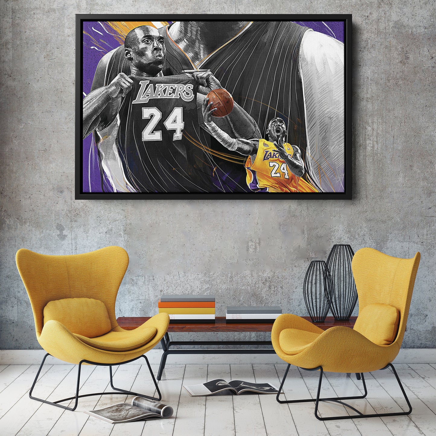 Kobe Bryant Lakers Poster The King Canvas Poster Wall Art Print Home Decor Framed Art