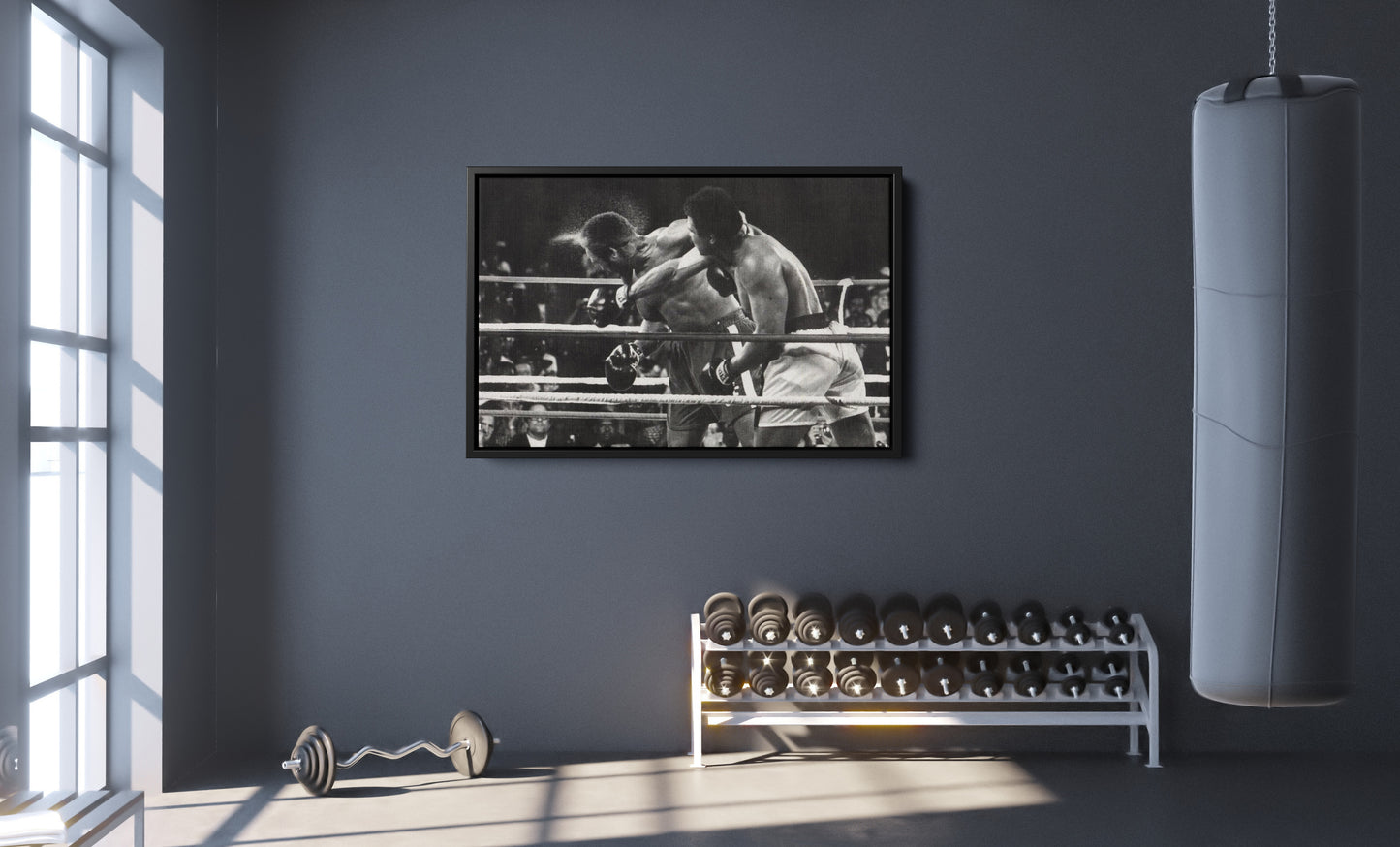 Muhammad Ali Joe Frazier Boxing Canvas Wall Art Home Decor Framed Art