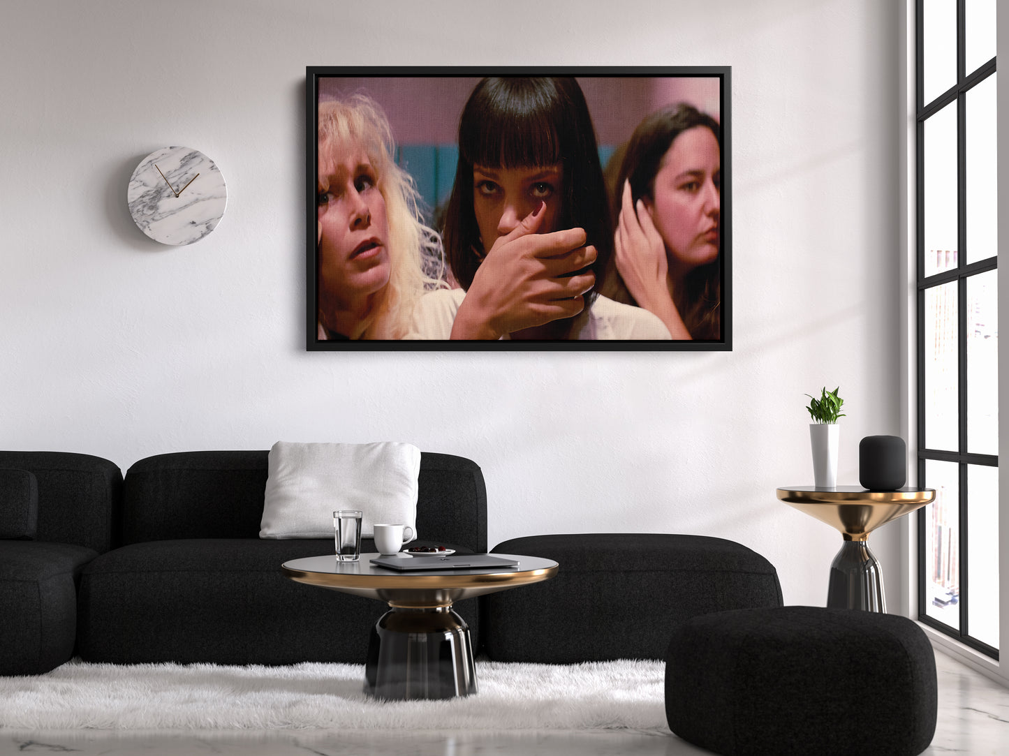 Pulp Fiction Mia Wallace Poster Movie Scene Canvas Wall Art Home Decor Framed Art