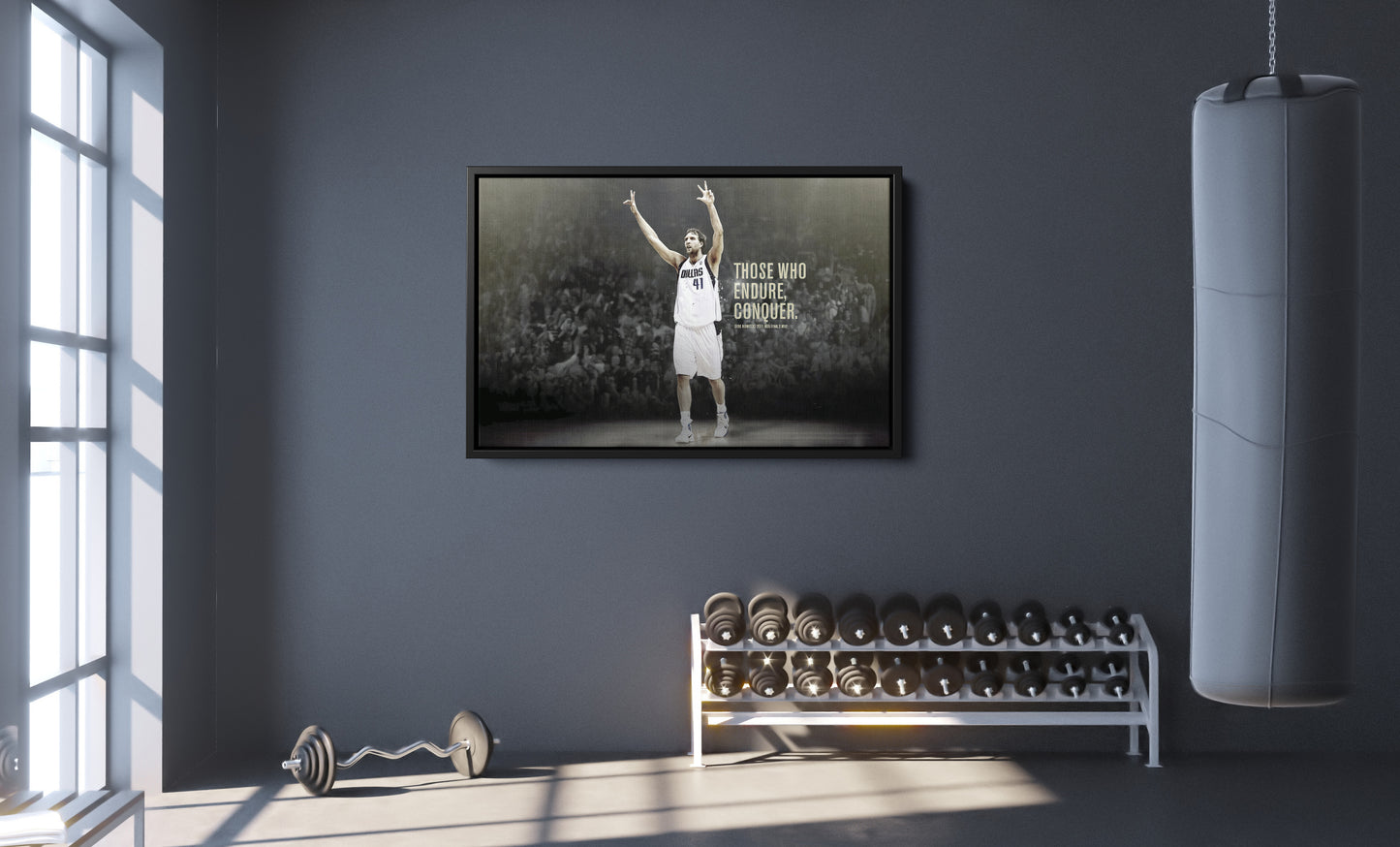 Dirk Nowitzki Poster Quotes Basketball Player Canvas Wall Art Home Decor Framed Art