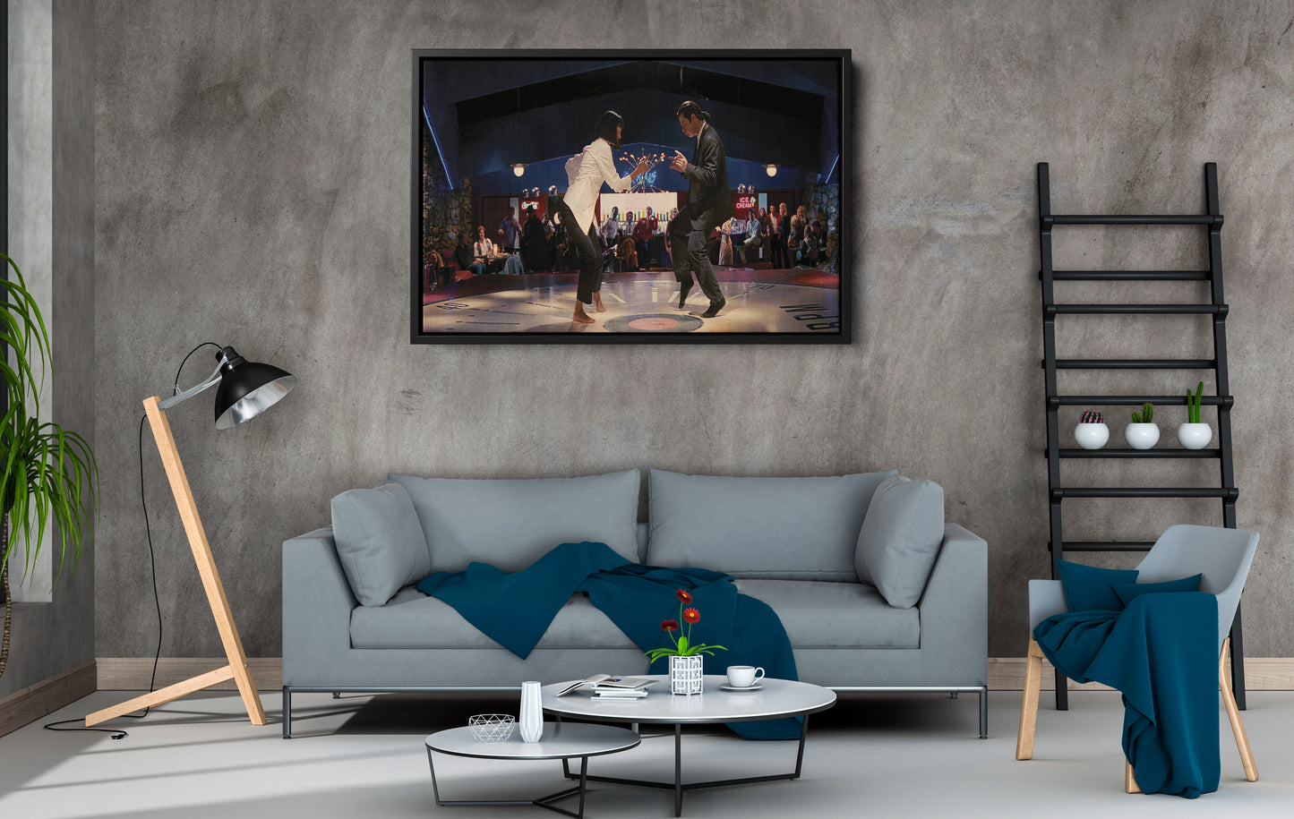 Pulp Fiction Dance The Twist Poster Movie Scene Canvas Wall Art Home Decor Framed Art