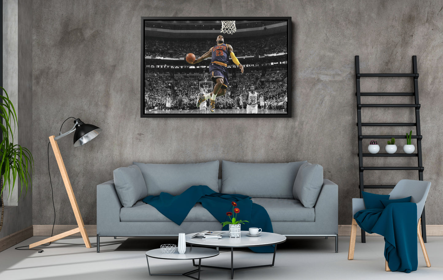 LeBron James Poster Basketball Art Effect Wall Art Home Decor Framed Art