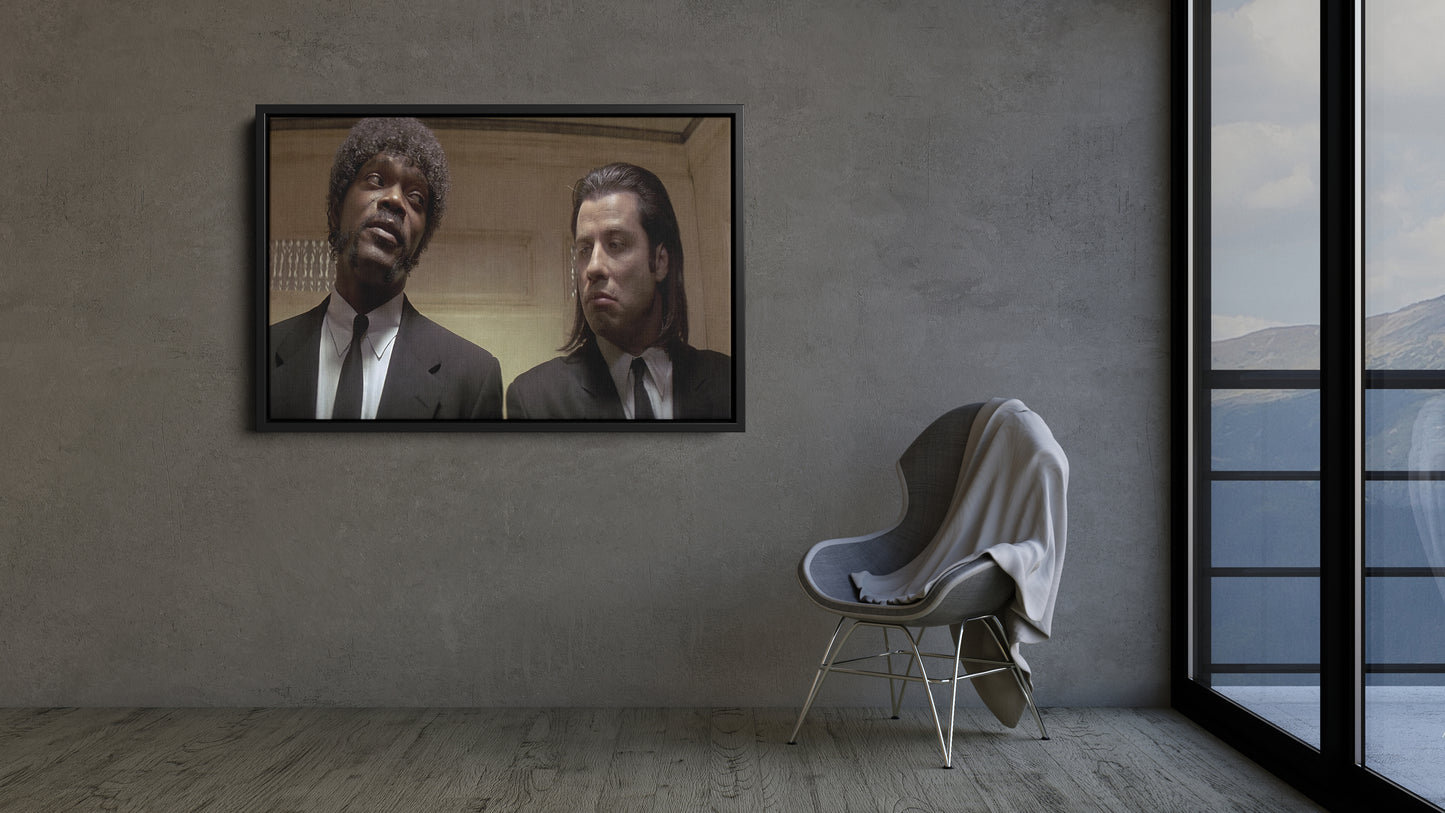 Pulp Fiction Poster Vincent and Jules Movie Canvas Wall Art Home Decor Framed Art