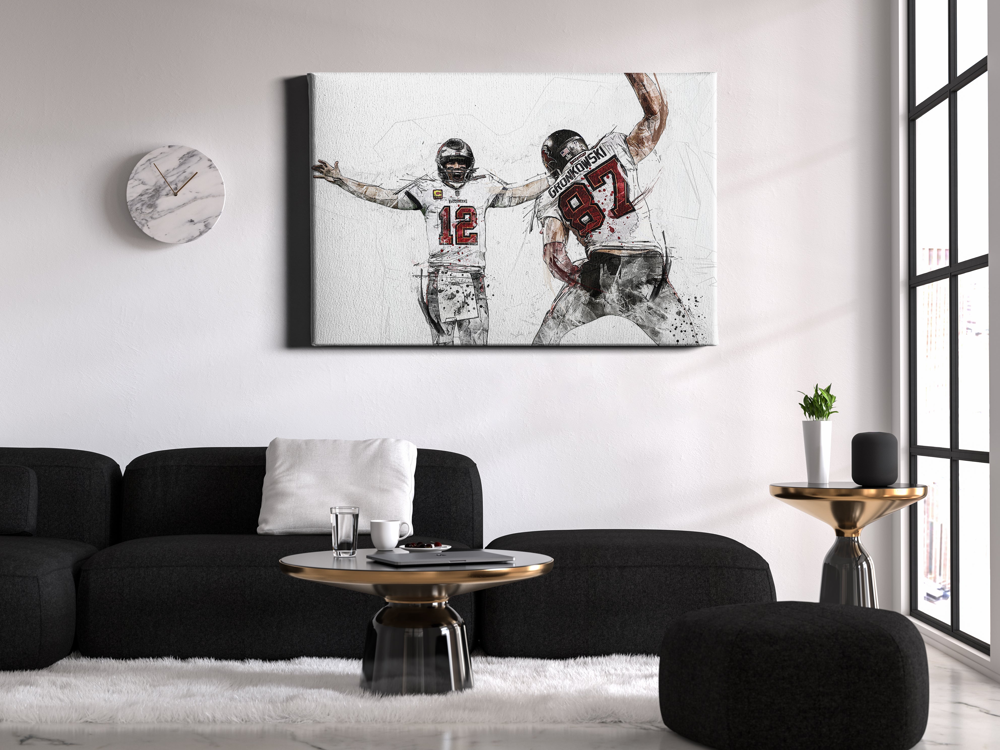 : Tom Brady Rob Gronkowski 1 Canvas Poster Wall Art Decor Print  Picture Paintings for Living Room Bedroom Decoration Unframe:  Unframe:12x18inch(30x45cm): Posters & Prints