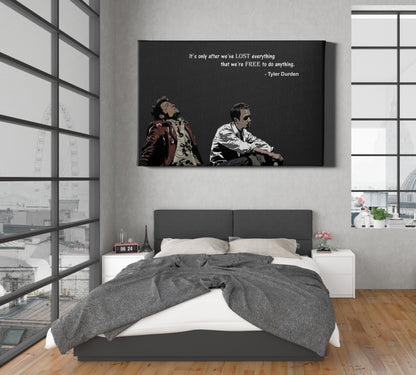Fight Club Movie Poster with tex Tyler Durden Wall Art Canvas Print Canvas Home Decor