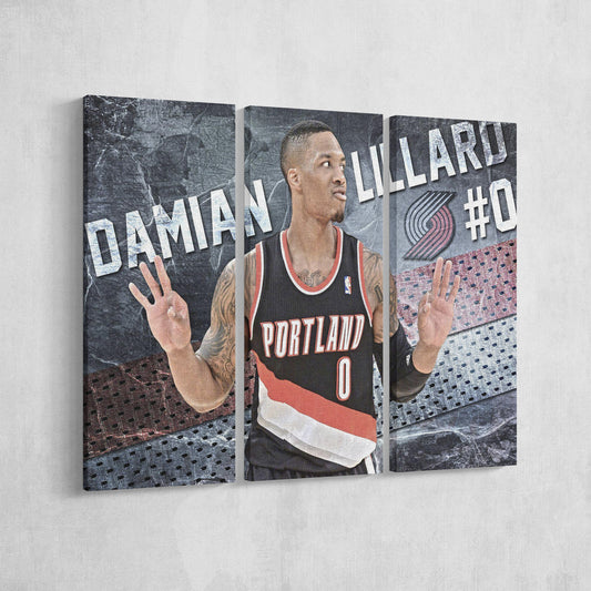 Damian Lillard Poster Basketball #0 Canvas Wall Art Home Decor Framed Art