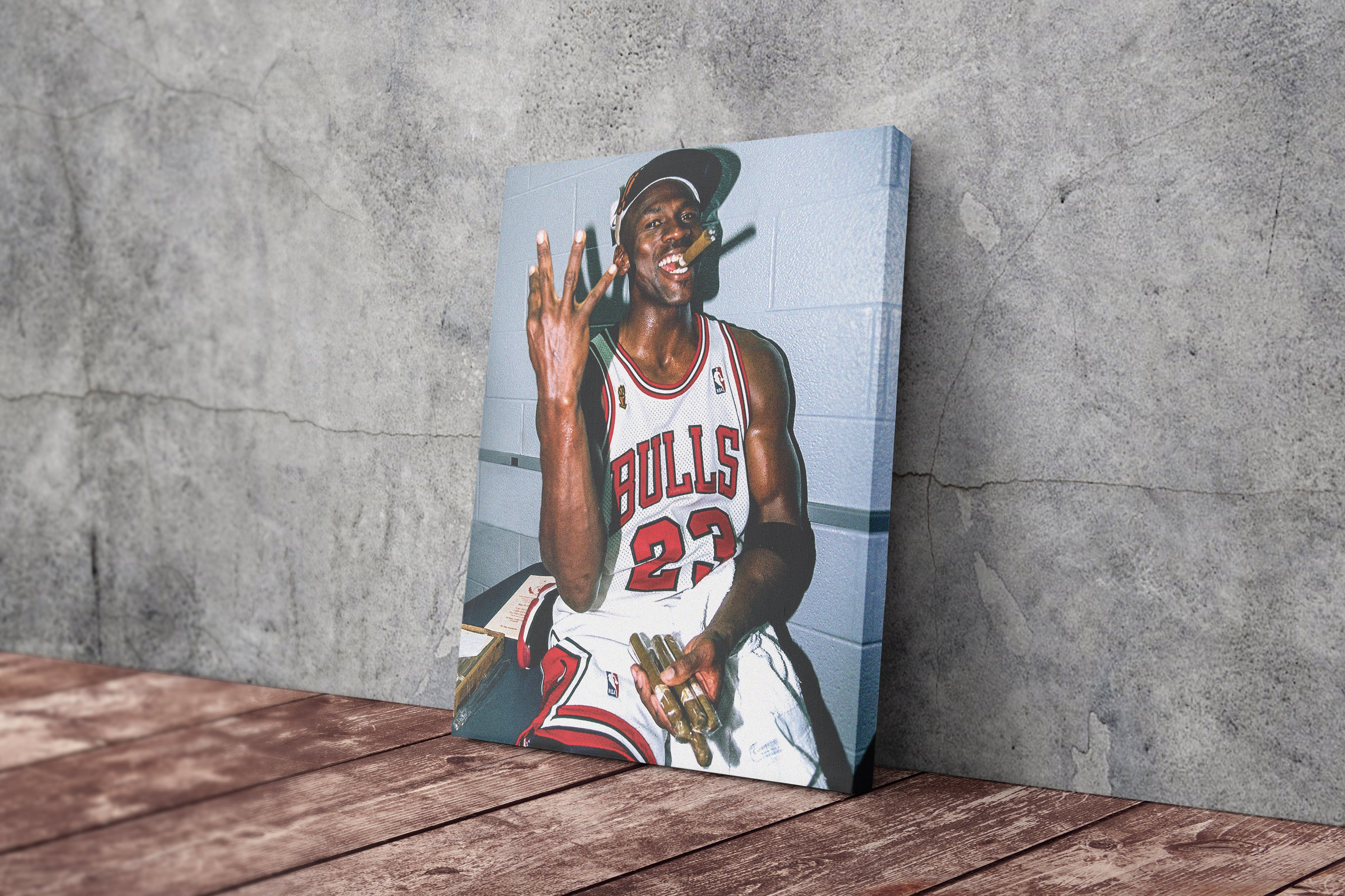 Michael Jordan Chicago Bulls Vintage Basketball Player Watercolor Portrait  on Worn Distressed Canvas Duvet Cover by Design Turnpike - Pixels