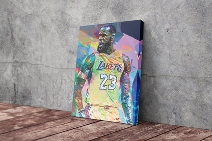 Lebron James Pop Art Poster Los Angeles Lakers Canvas Wall Art Home Decor Framed Art