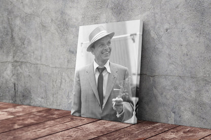 Frank Sinatra Poster Smoking Black and White Canvas Wall Art Home Decor Framed Art Poster for Home