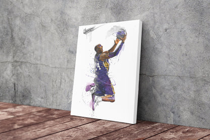 Kobe Bryant Basket Basketball The King Canvas Poster Wall Art Print Home Decor Framed Art