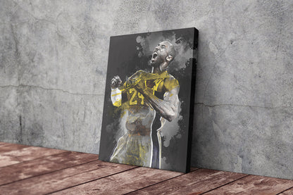 Kobe Bryant Poster Splash Effect Art Canvas Poster Wall Art Print Home Decor Framed Art