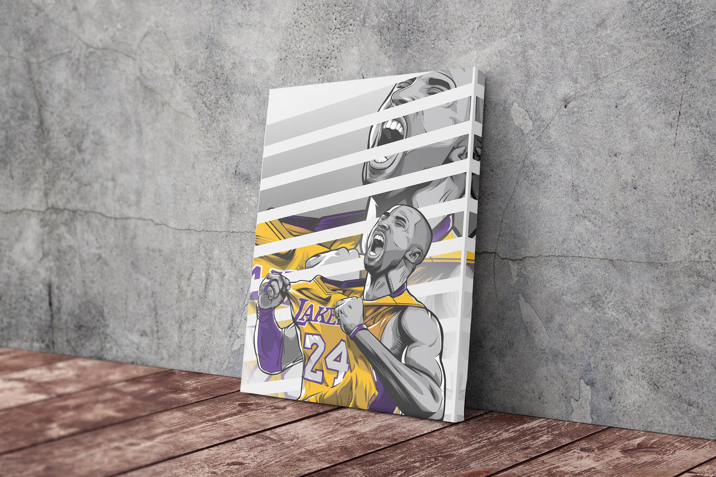 Kobe Bryant Basketball Player with Effect Canvas Poster Wall Art Print Home Decor Framed Art