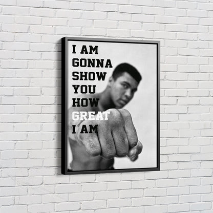 Muhammed Ali Quote Poster Black and White Boxing Legend Canvas Wall Art Home Decor Framed Art