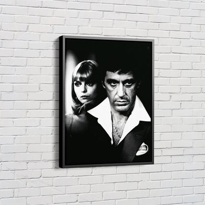 Scarface Poster Black and White Canvas Wall Art Home Decor Framed Art