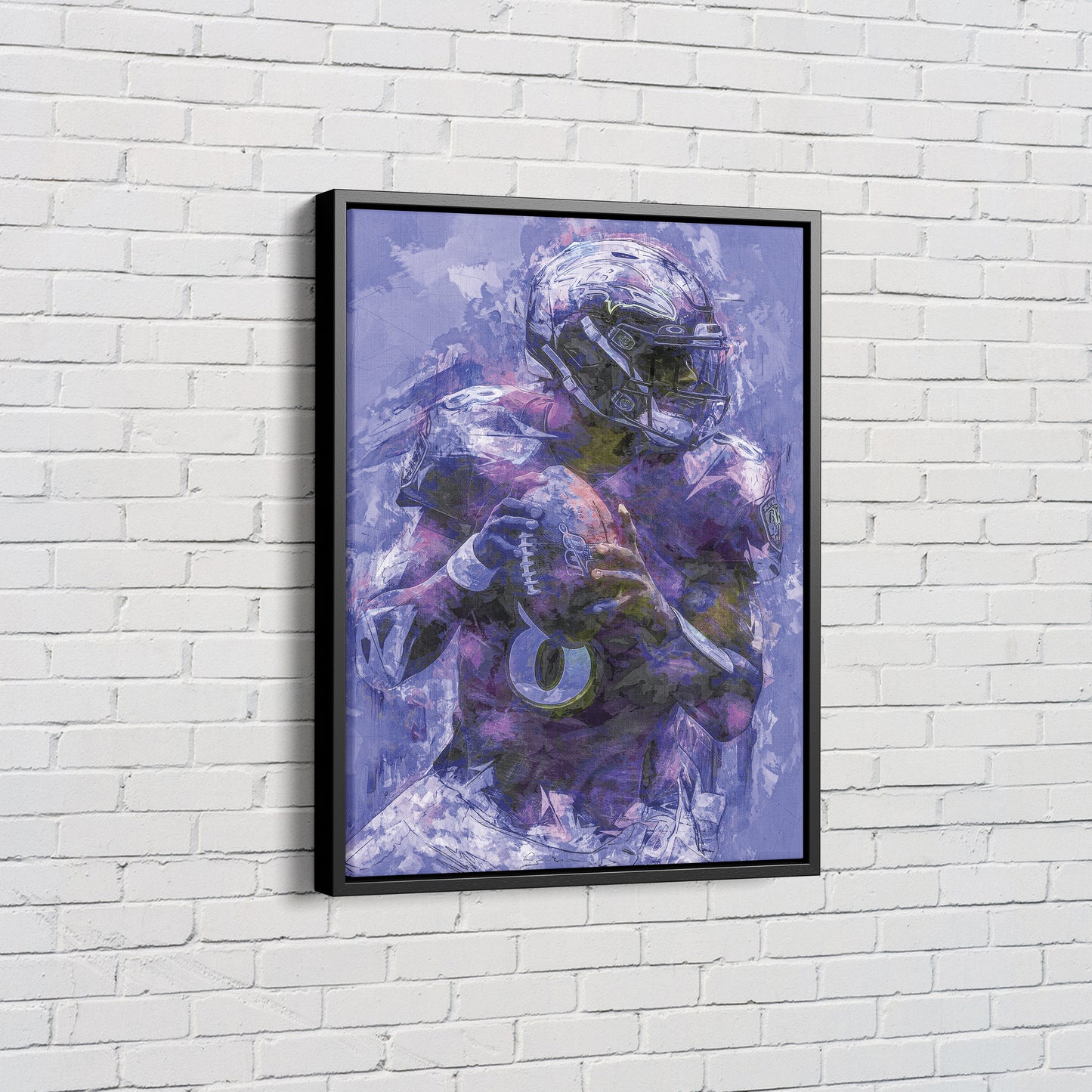Lamar Jackson Art Poster Baltimore Ravens Painting Canvas Wall Art Home Decor Framed Art
