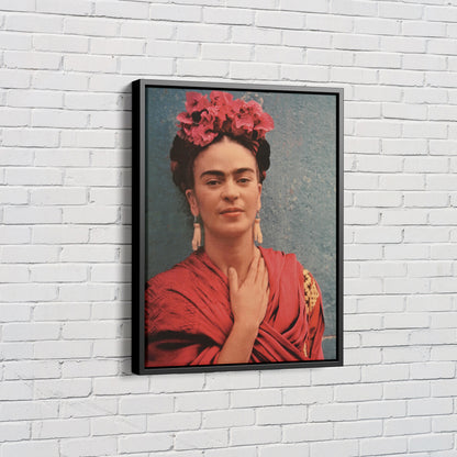 Frida Kahlo Poster Red Dress Canvas Wall Art Home Decor Framed Art