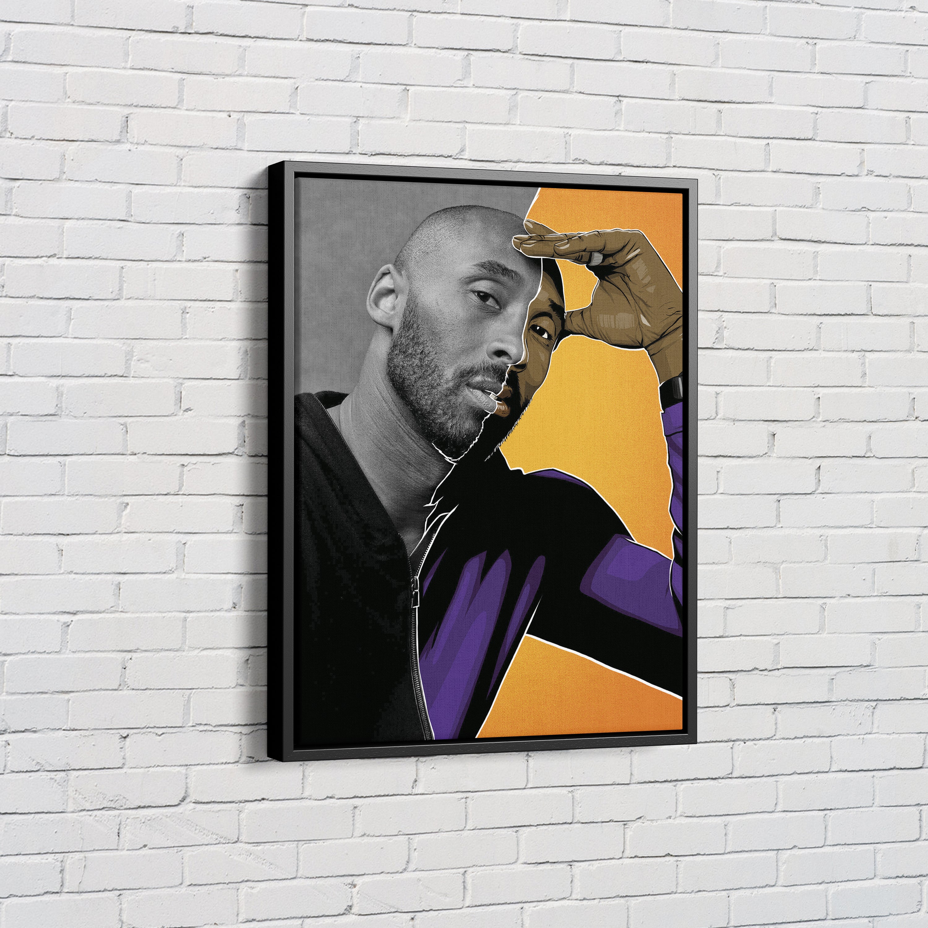 Kobe Bryant Cartoon Effect Canvas Poster Wall Art Print Home Decor Fra –  Fenin