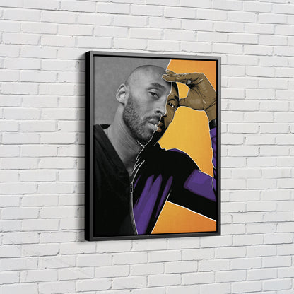 Kobe Bryant Cartoon Effect Canvas Poster Wall Art Print Home Decor Framed Art