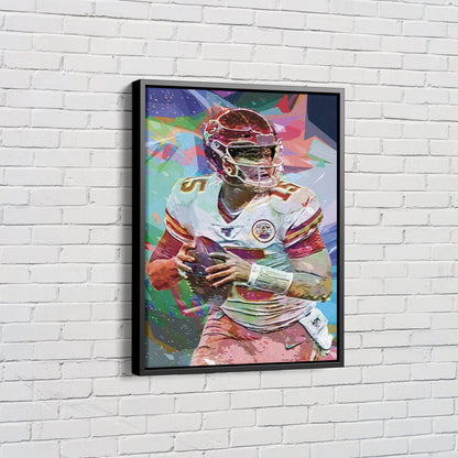 Patrick Mahomes Pop Art Poster Kansas City Chiefs Canvas Wall Art Home Decor Framed Art