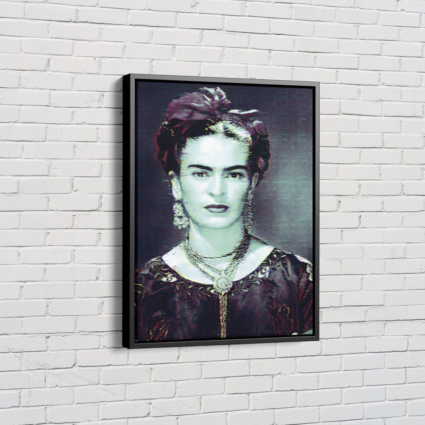 Frida Kahlo Glitch Poster Painter Canvas Wall Art Home Decor Framed Art