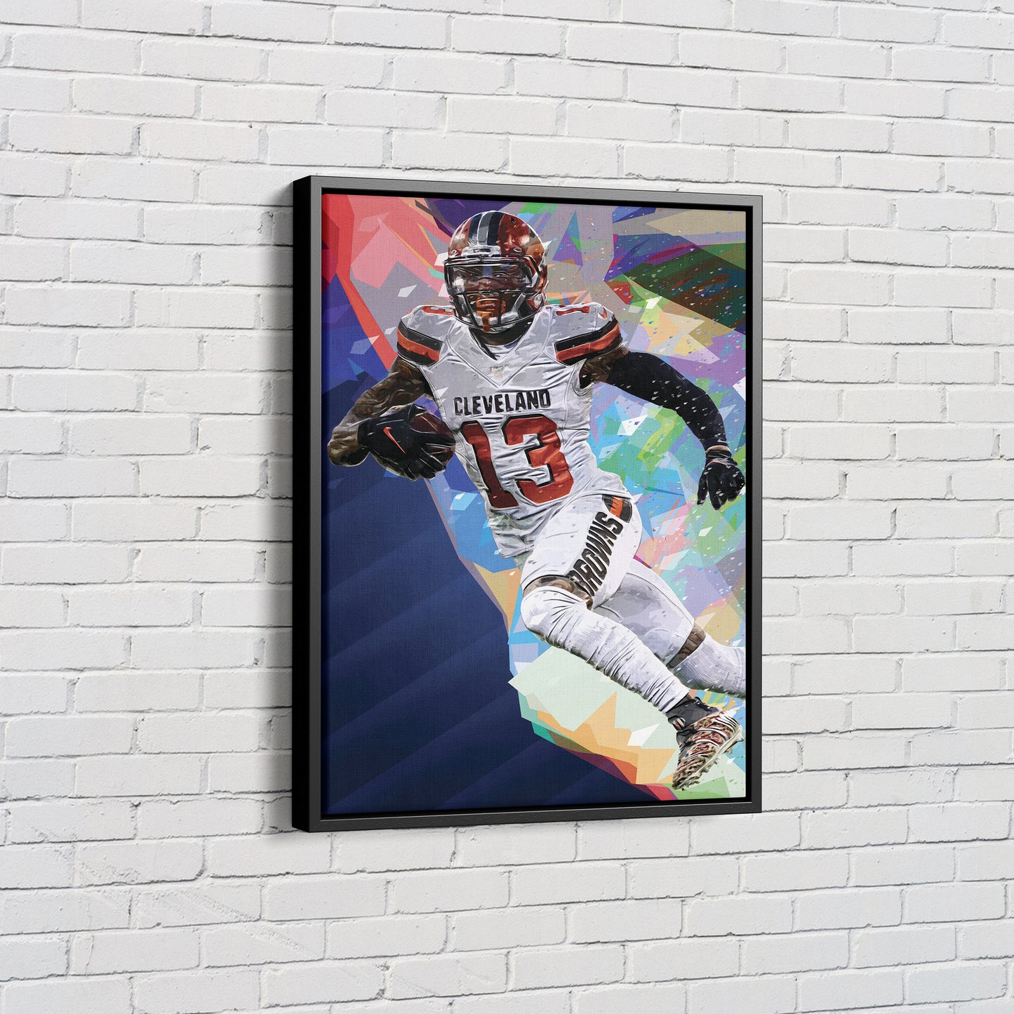 Odell Beckham JR Pop Art Poster Cleveland Browns Canvas Wall Art Home Decor Framed Art