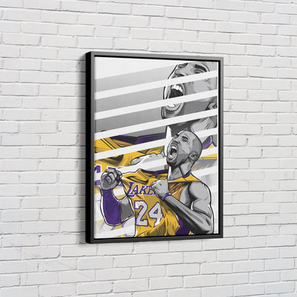 Kobe Bryant Basketball Player with Effect Canvas Poster Wall Art Print Home Decor Framed Art