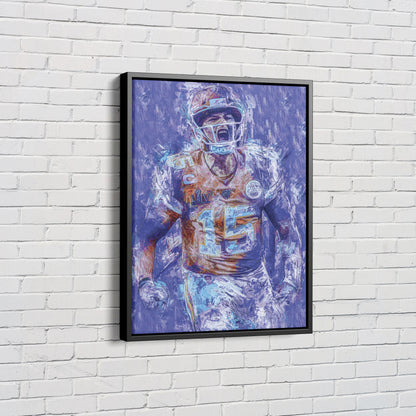 Patrick Mahomes Art Poster Kansas City Chiefs Painting Canvas Wall Art Home Decor Framed Art