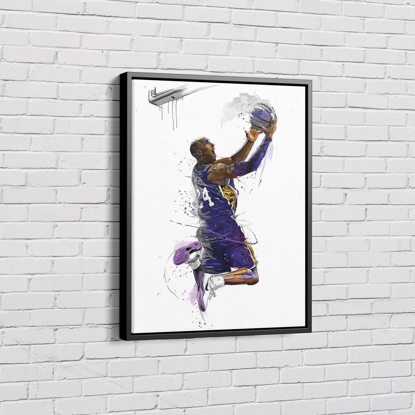 Kobe Bryant Basket Basketball The King Canvas Poster Wall Art Print Home Decor Framed Art