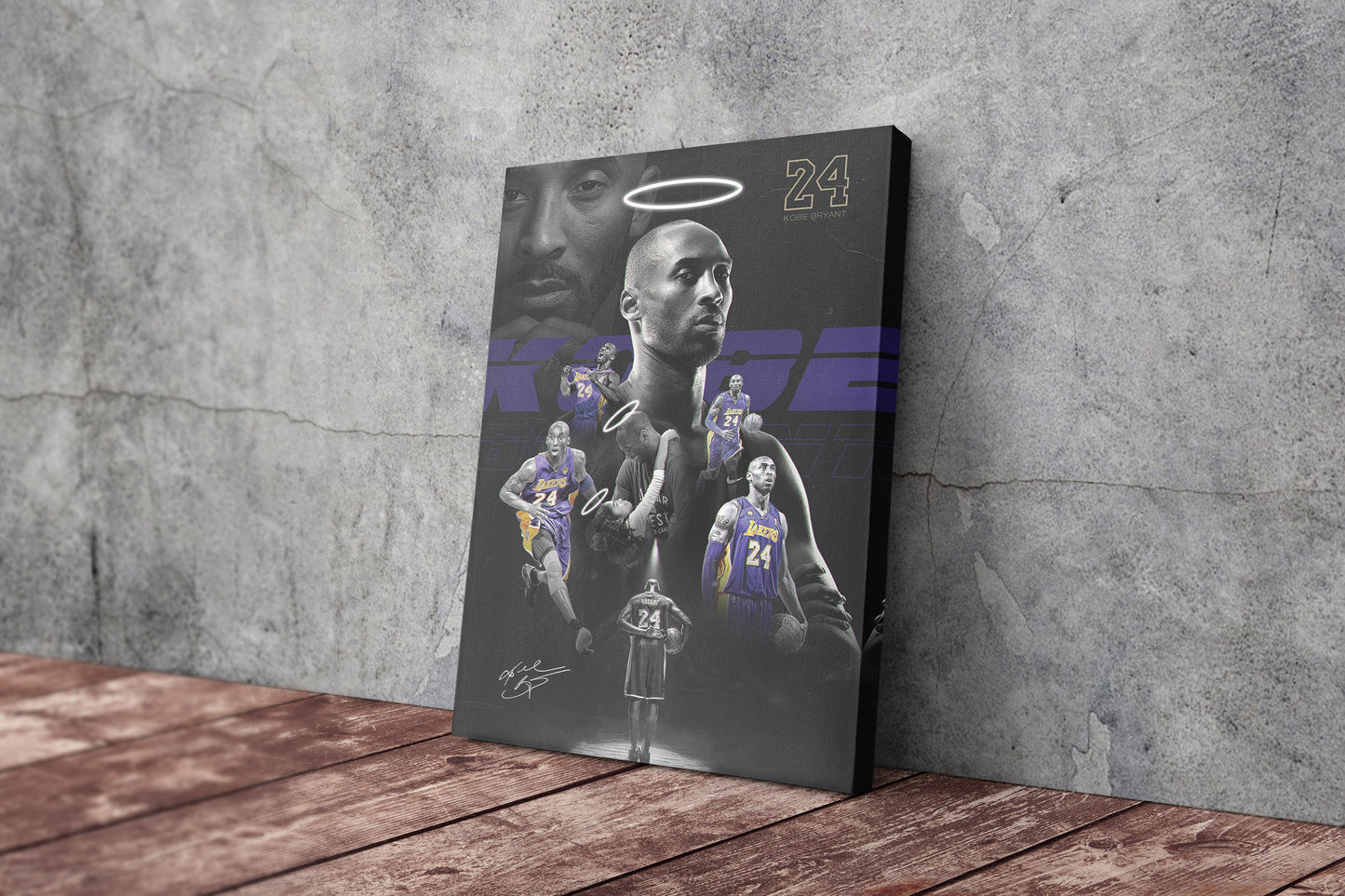 Mamba Out Kobe Bryant 2-24-20 Basketball Canvas Poster Wall Art Print Home Decor Framed Art