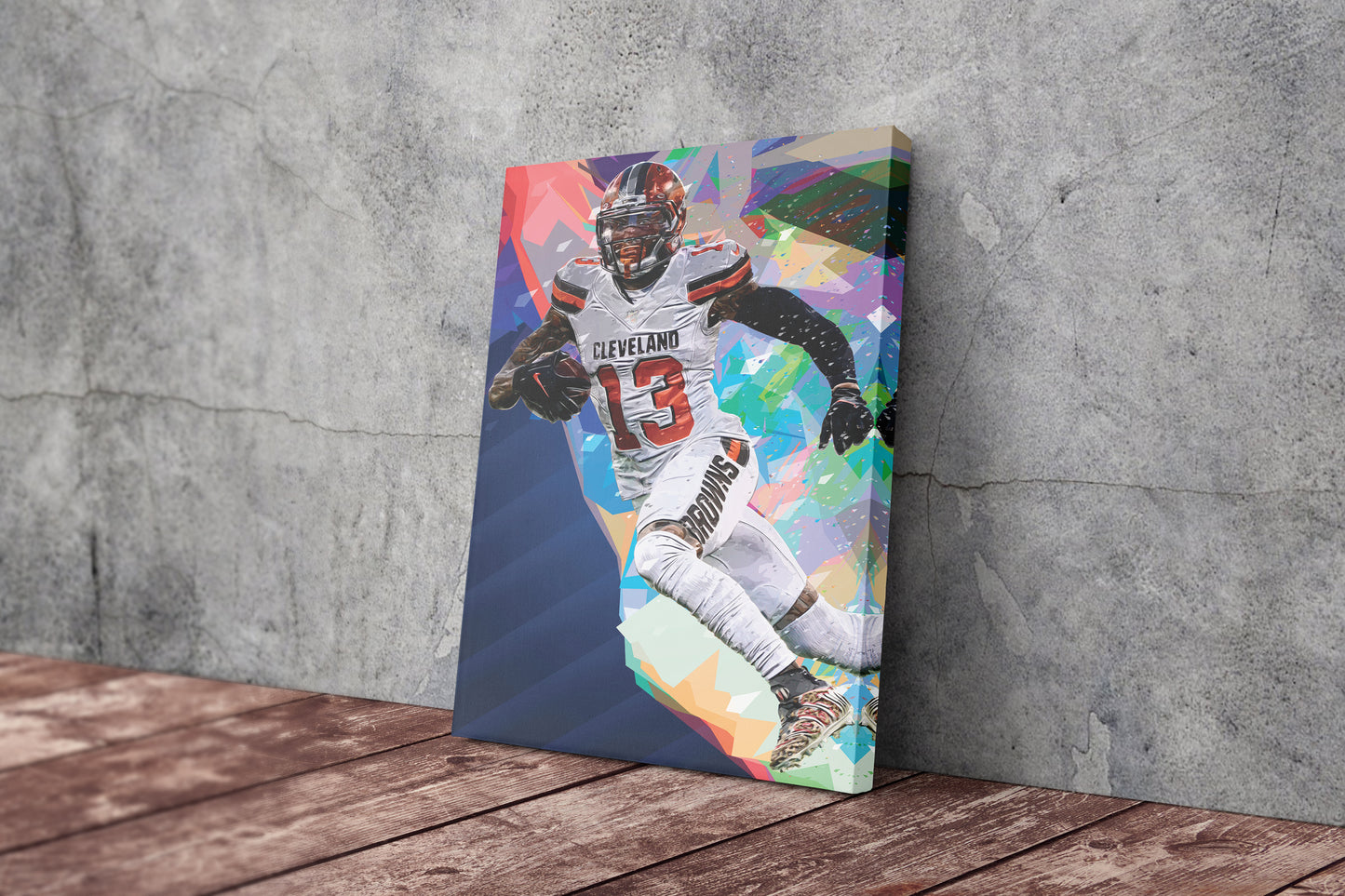 Odell Beckham JR Pop Art Poster Cleveland Browns Canvas Wall Art Home Decor Framed Art