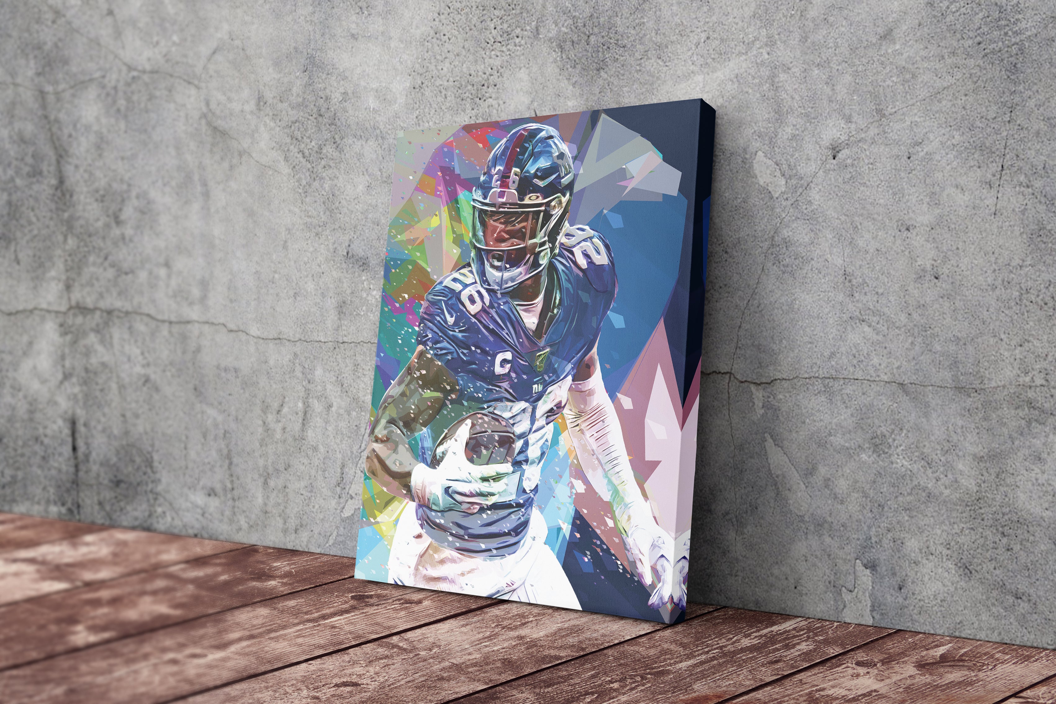 Saquon Barkley Jersey Art New York Giants NFL Wall Art Home 