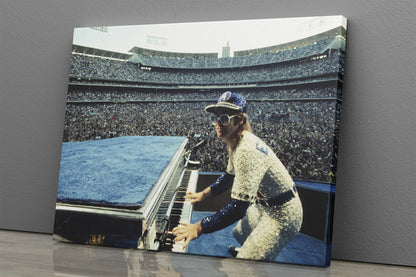 Elton John Poster at Concert Wall Art Home Decor Hand Made Canvas Print