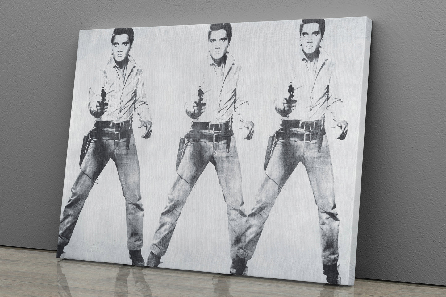 Elvis Presley Poster Triple Black and White Canvas Wall Art Home Decor Framed Art