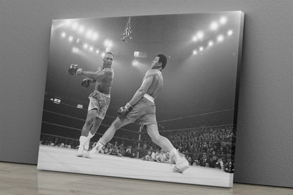 Muhammed Ali Poster Boxing Knockout Black and White Canvas Wall Art Home Decor Framed Art