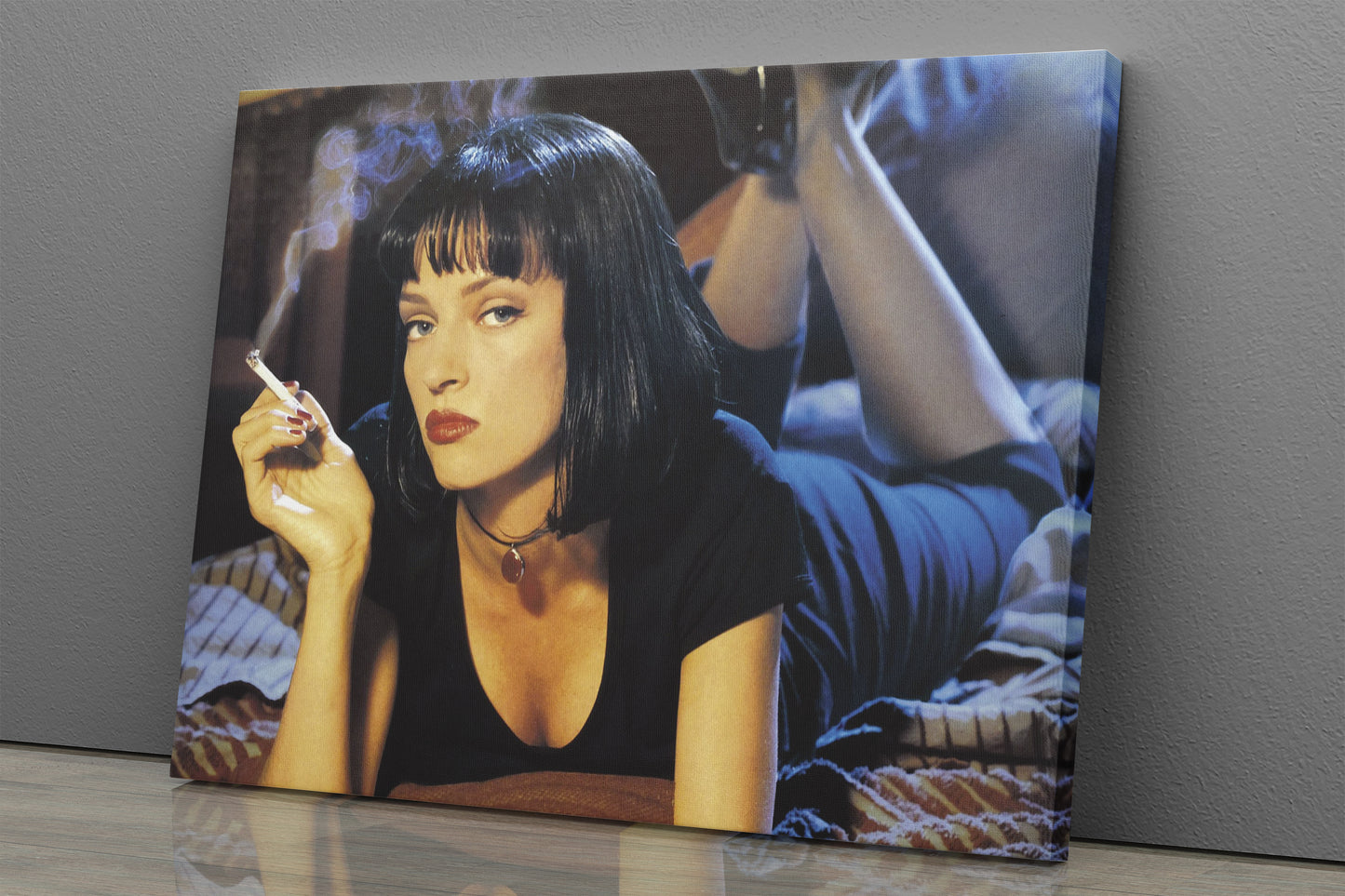 Uma Thurman Poster Pulp Fiction Smoking Canvas Wall Art Home Decor Framed Art Poster