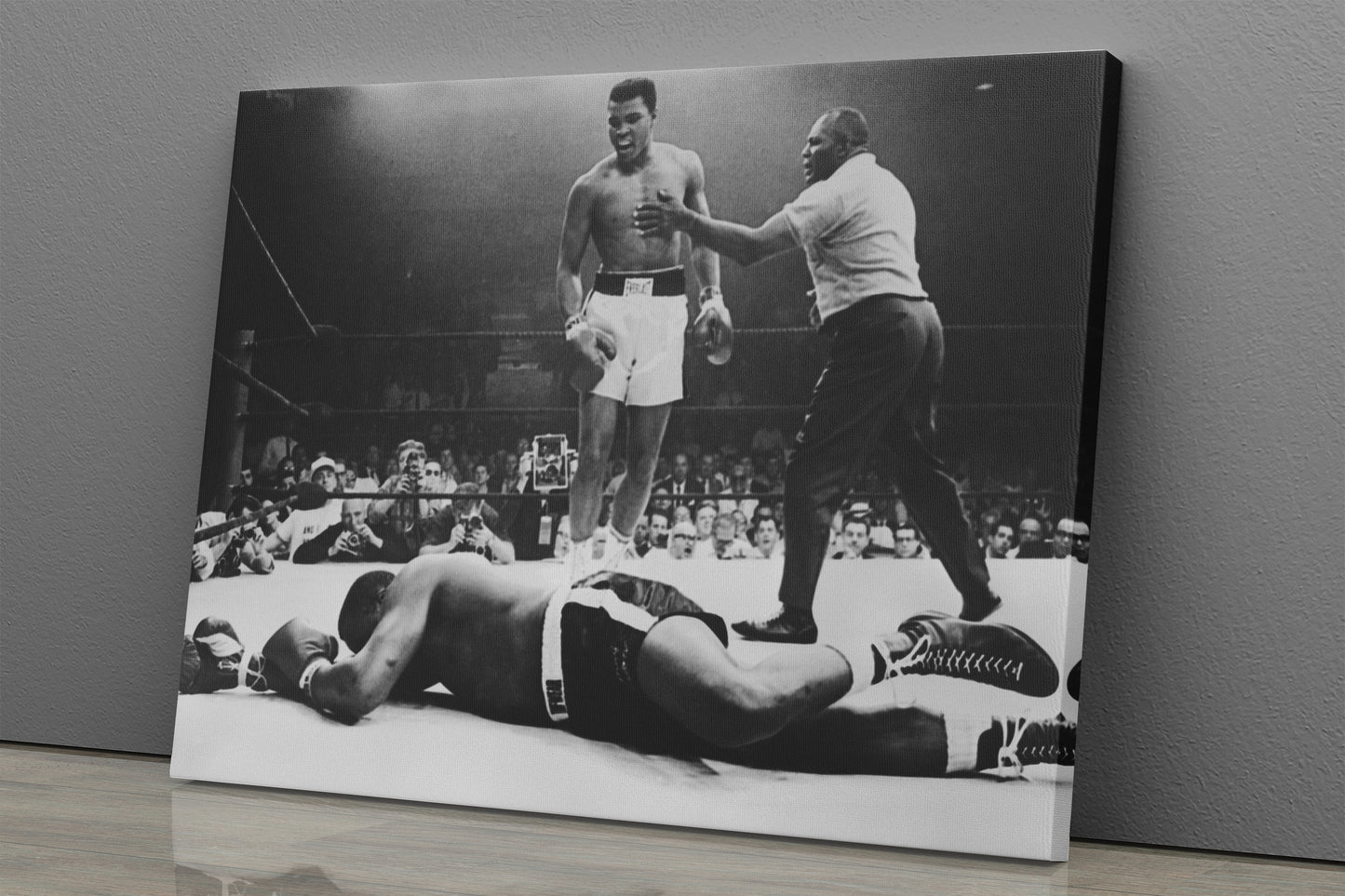 Muhammad Ali Poster Black and White Boxing Knock Out Canvas Wall Art Home Decor Framed Art