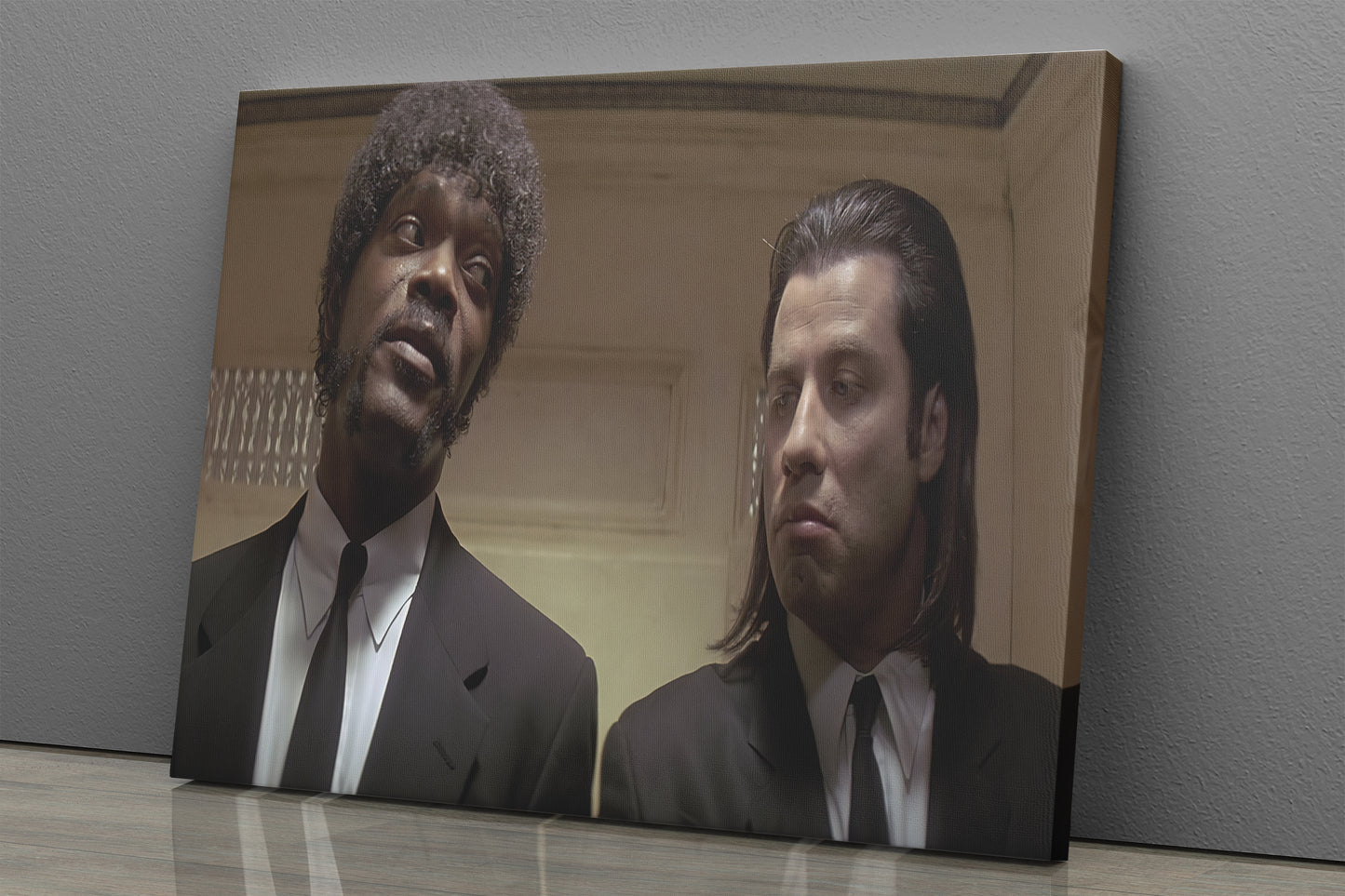 Pulp Fiction Poster Vincent and Jules Movie Canvas Wall Art Home Decor Framed Art