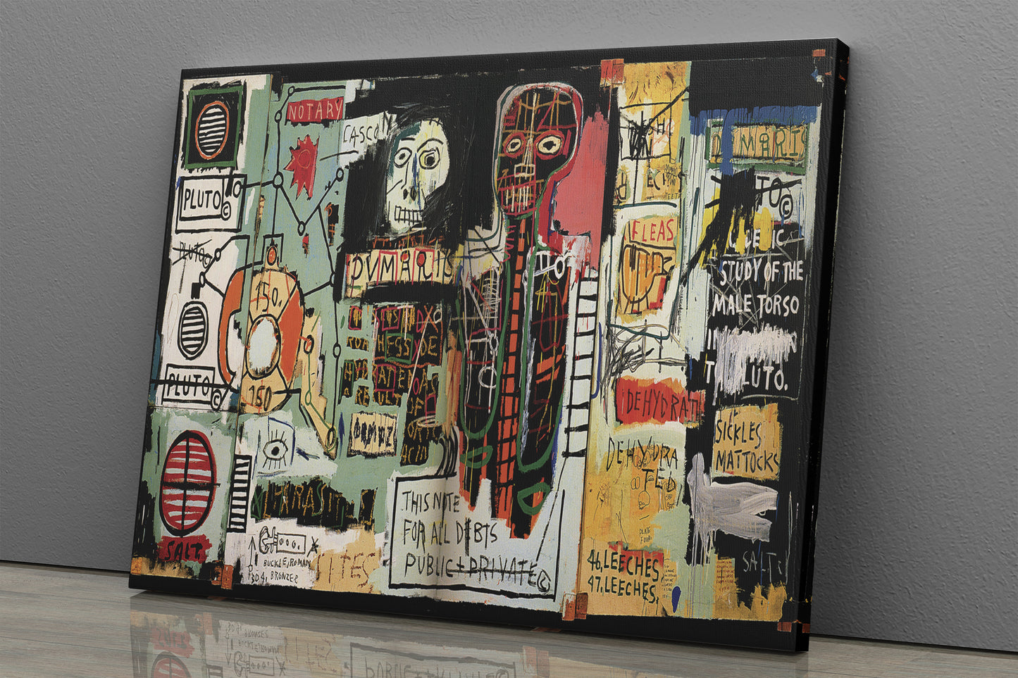Notary by Jean-Michel Basquiat Abstract Poster Canvas Wall Art Home Decor Framed Art