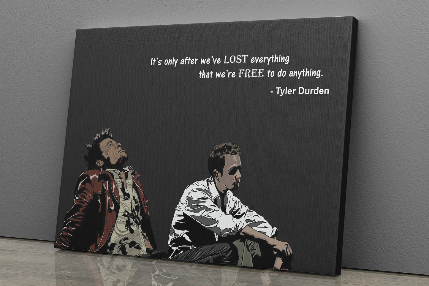 Fight Club Movie Poster with tex Tyler Durden Wall Art Canvas Print Canvas Home Decor