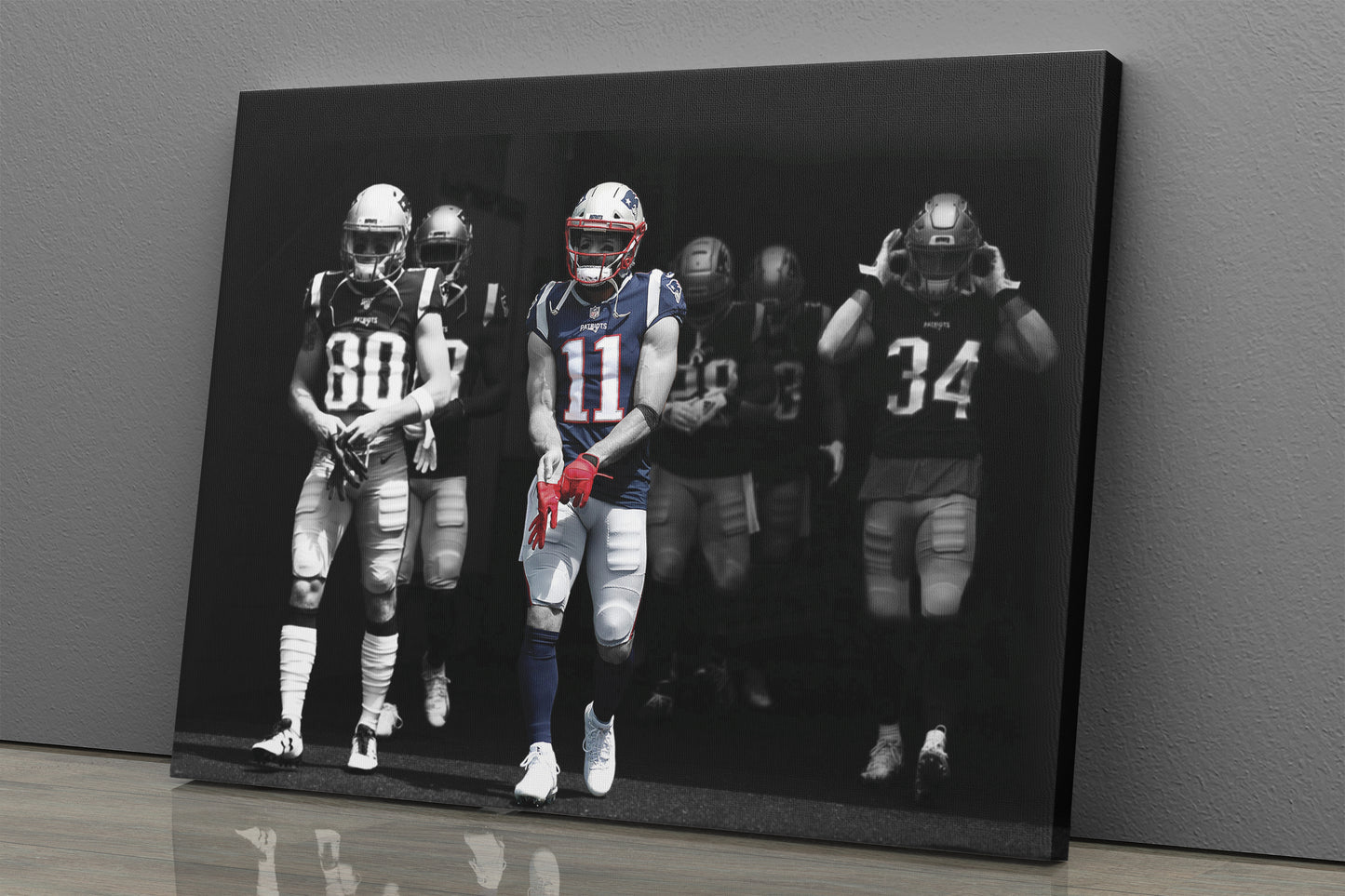 Julian Edelman Highlighted Poster New England Patriots Canvas Wall Art Home Decor Framed Art