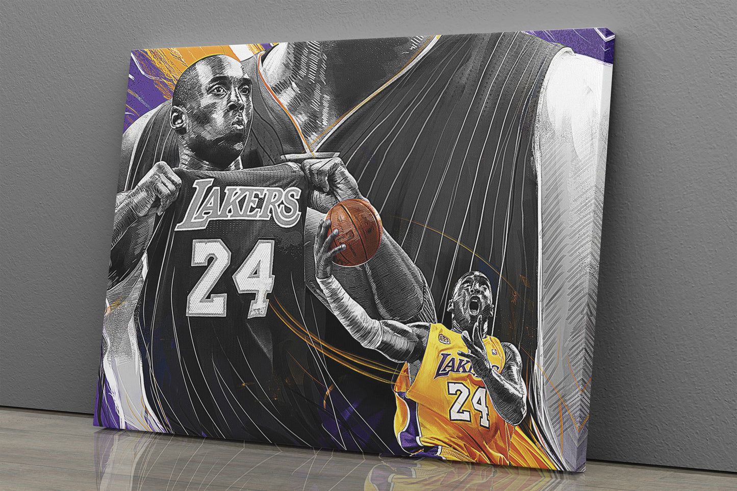 Kobe Bryant Lakers Poster The King Canvas Poster Wall Art Print Home Decor Framed Art