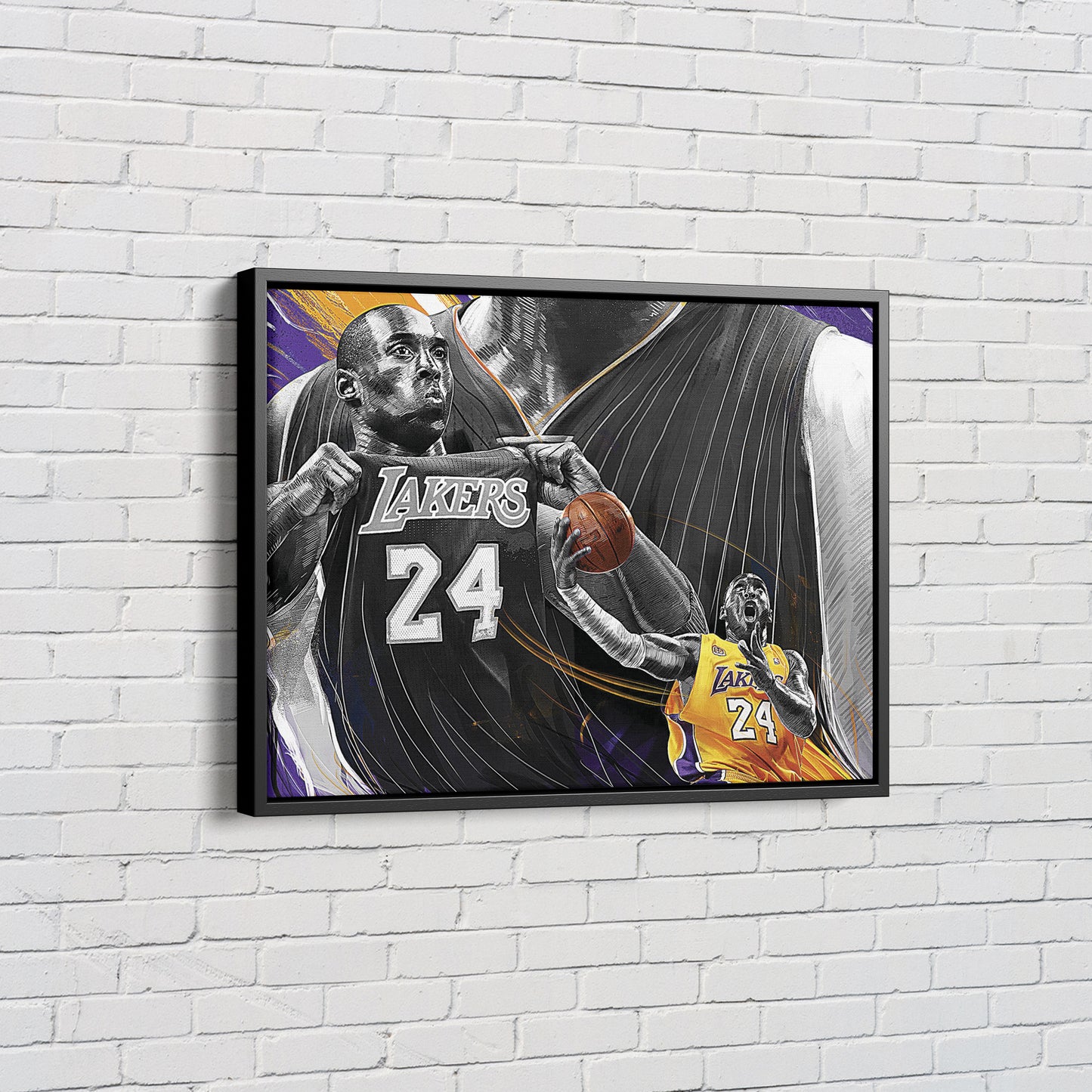 Kobe Bryant Lakers Poster The King Canvas Poster Wall Art Print Home Decor Framed Art